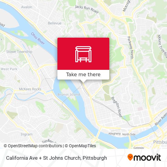 Mapa de California Ave + St Johns Church