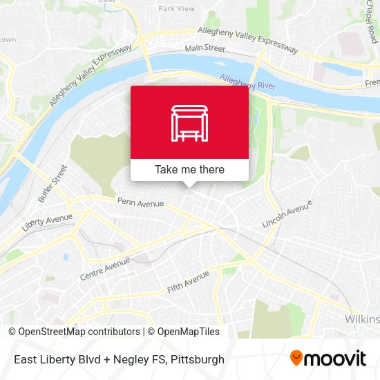 Mapa de East Liberty Blvd + Negley FS