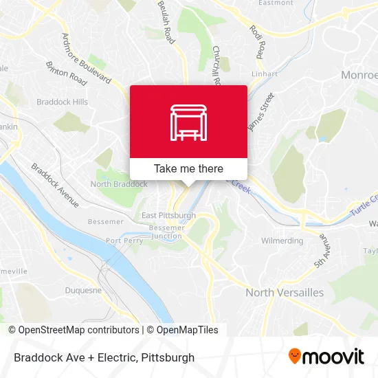 Braddock Ave + Electric map