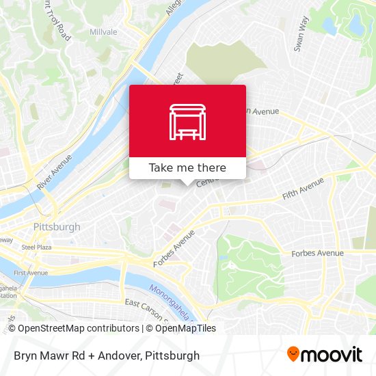 Bryn Mawr Rd + Andover map