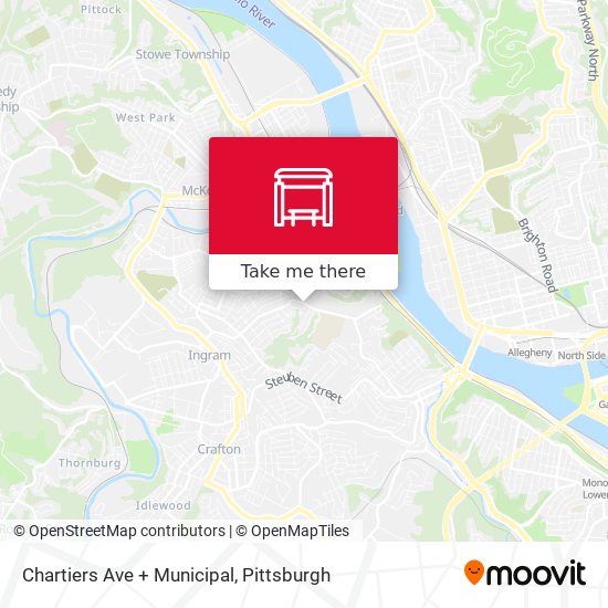 Chartiers Ave + Municipal map