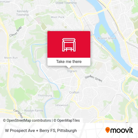 W Prospect Ave + Berry FS map