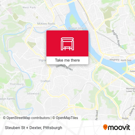 Steuben St + Dexter map