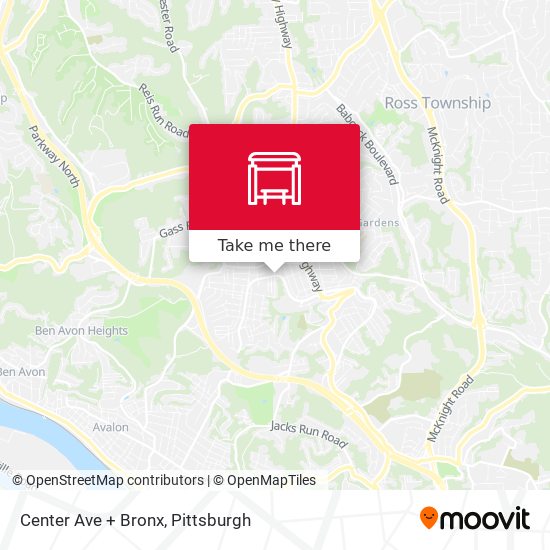 Center Ave + Bronx map