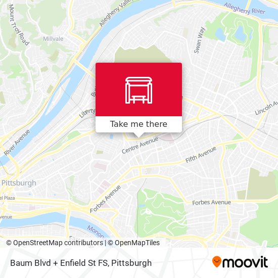 Baum Blvd + Enfield St FS map