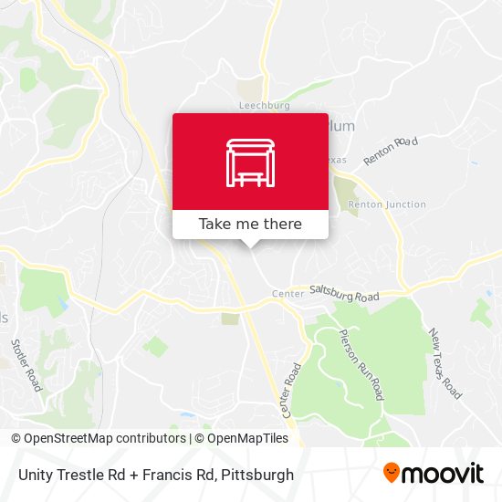 Unity Trestle Rd + Francis Rd map