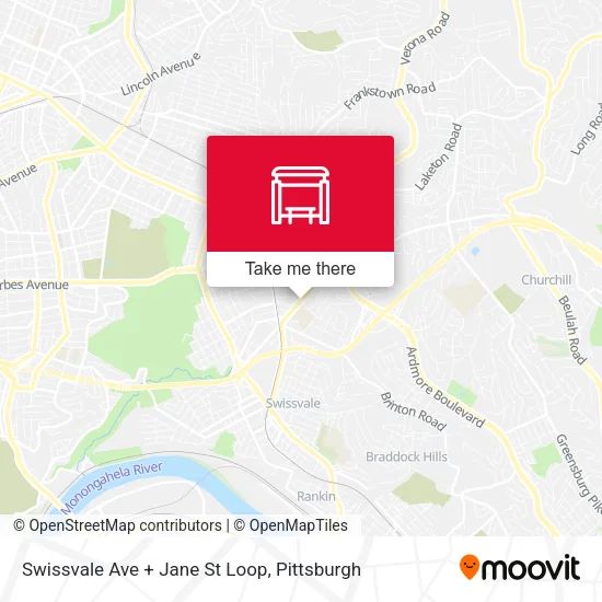 Swissvale Ave + Jane St Loop map