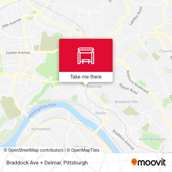 Braddock Ave + Delmar map