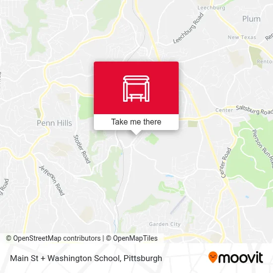 Main St + Washington School map