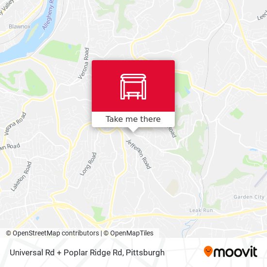 Universal Rd + Poplar Ridge Rd map