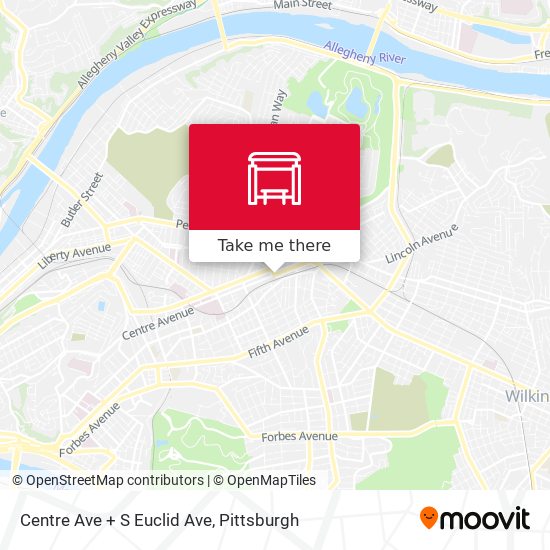 Centre Ave + S Euclid Ave map