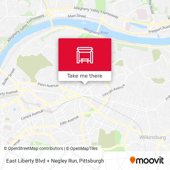 East Liberty Blvd + Negley Run map