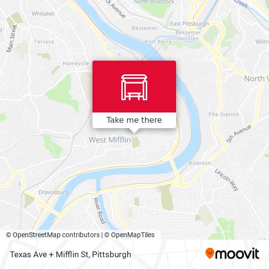 Texas Ave + Mifflin St map