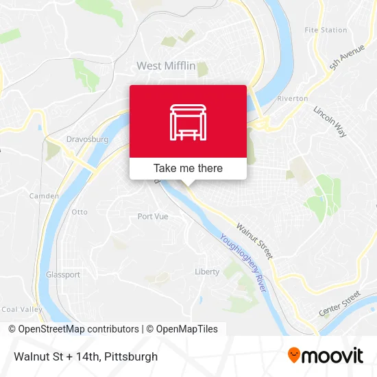 Mapa de Walnut St + 14th