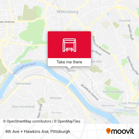 4th Ave + Hawkins Ave map