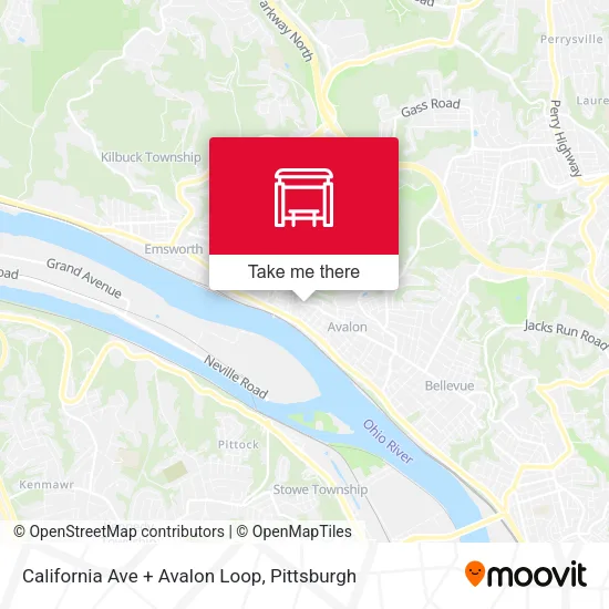 Mapa de California Ave + Avalon Loop