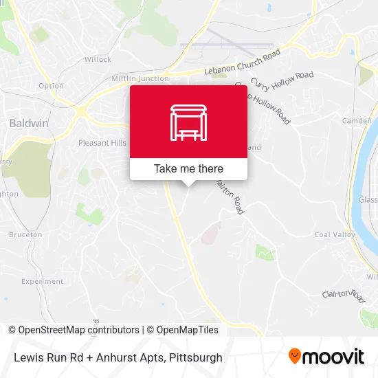 Lewis Run Rd + Anhurst Apts map