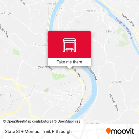 State St + Montour Trail map