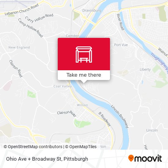 Ohio Ave + Broadway St map