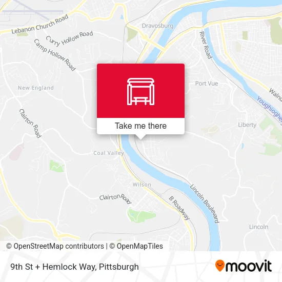 Mapa de 9th St + Hemlock Way