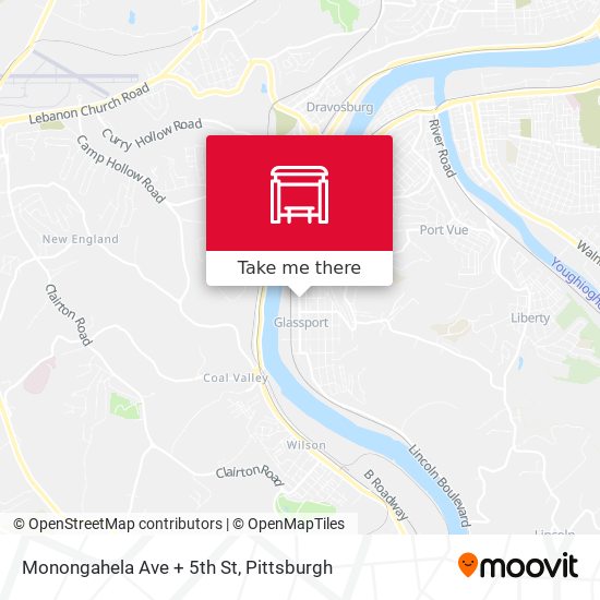 Monongahela Ave + 5th St map