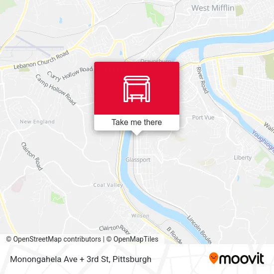 Monongahela Ave + 3rd St map