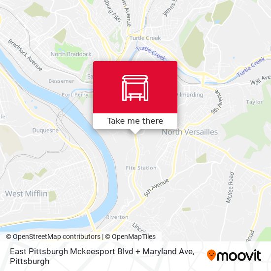 East Pittsburgh Mckeesport Blvd + Maryland Ave map