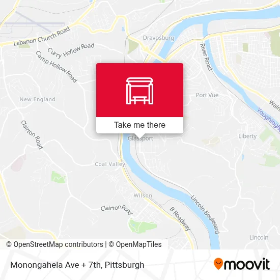Monongahela Ave + 7th map