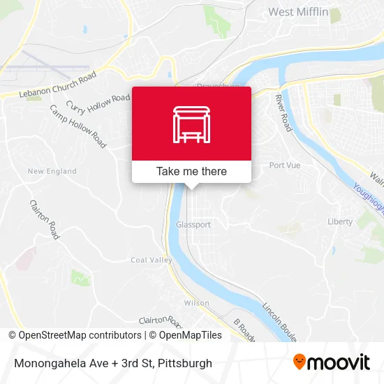 Monongahela Ave + 3rd St map