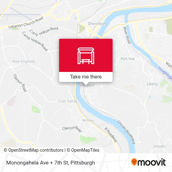 Monongahela Ave + 7th St map