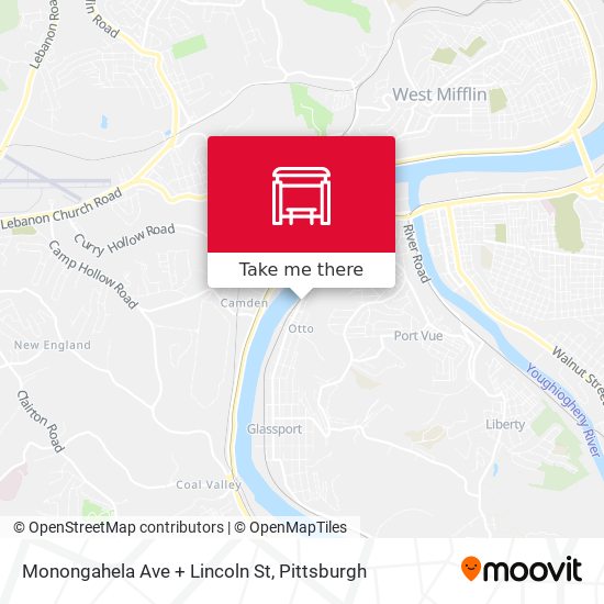 Monongahela Ave + Lincoln St map