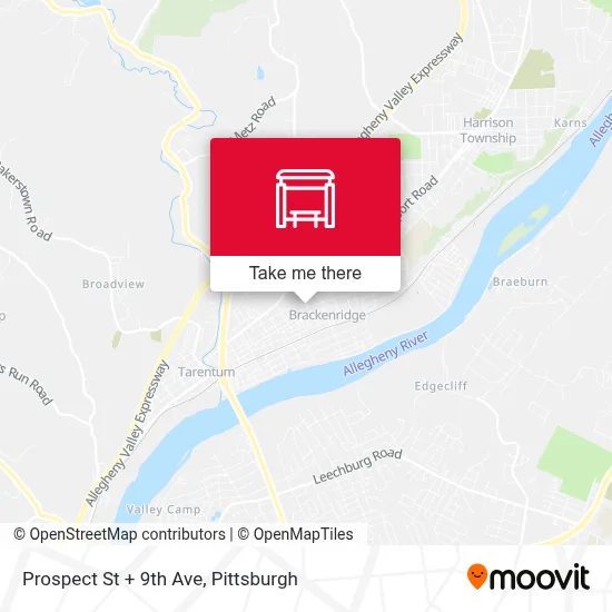 Prospect St + 9th Ave map