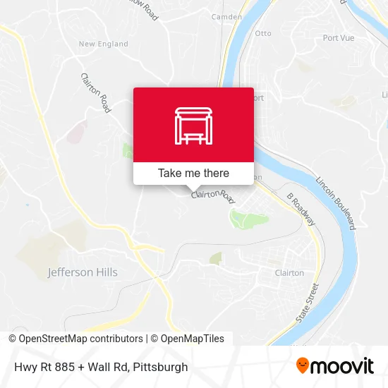 Mapa de Hwy Rt 885 + Wall Rd