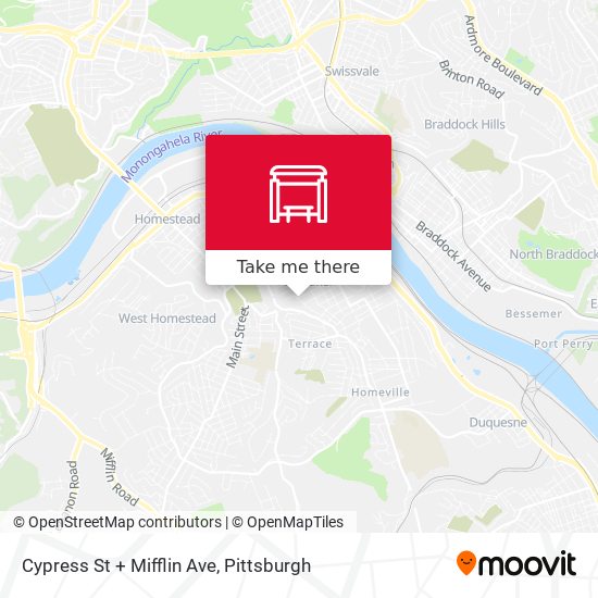 Cypress St + Mifflin Ave map