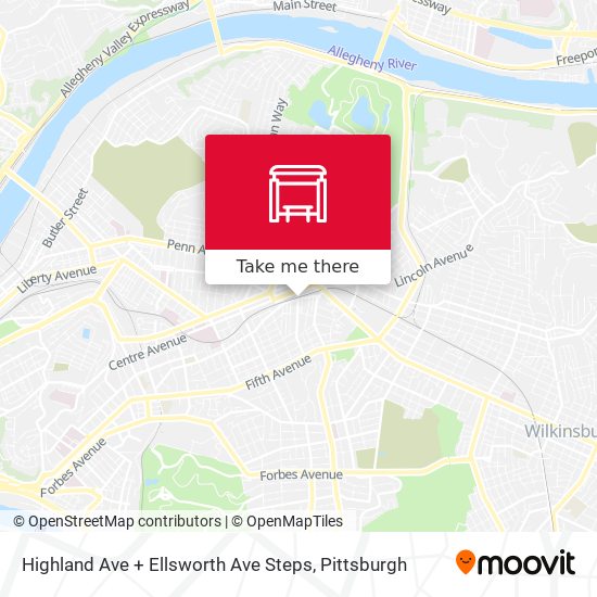 Mapa de Highland Ave + Ellsworth Ave Steps