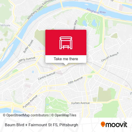 Mapa de Baum Blvd + Fairmount St FS
