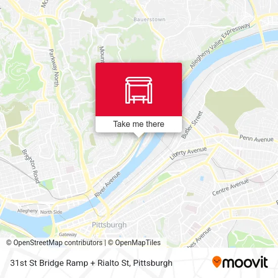 Mapa de 31st St Bridge Ramp + Rialto St