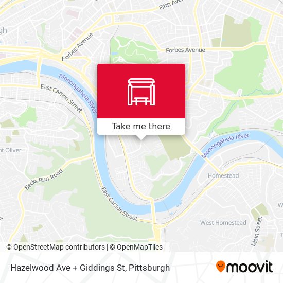 Hazelwood Ave + Giddings St map