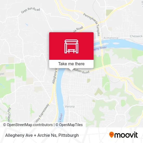 Mapa de Allegheny Ave + Archie Ns