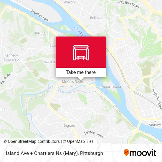 Mapa de Island Ave + Chartiers Ns (Mary)
