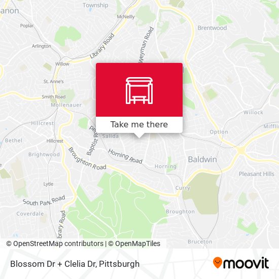 Blossom Dr + Clelia Dr map