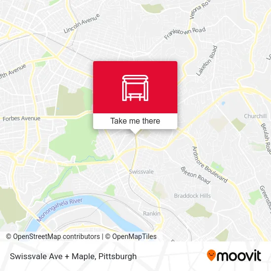 Swissvale Ave + Maple map