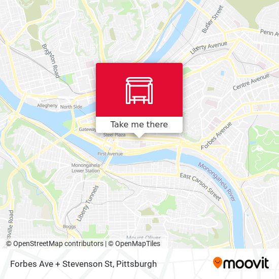 Forbes Ave + Stevenson St map
