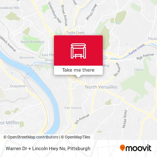 Warren Dr + Lincoln Hwy Ns map