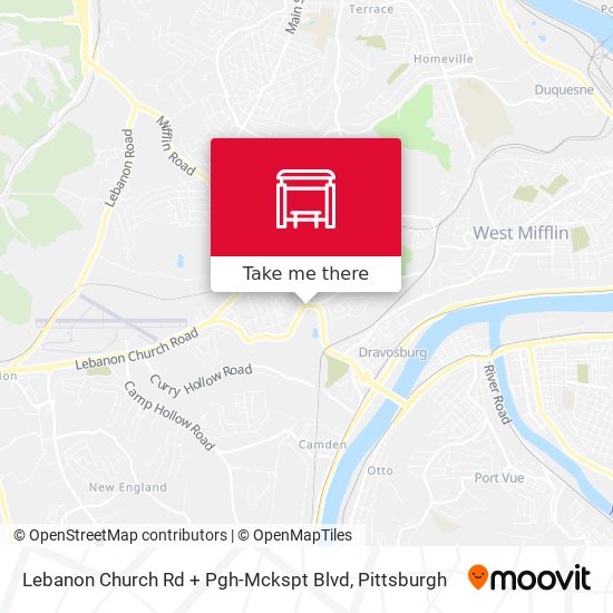 Lebanon Church Rd + Pgh-Mckspt Blvd map