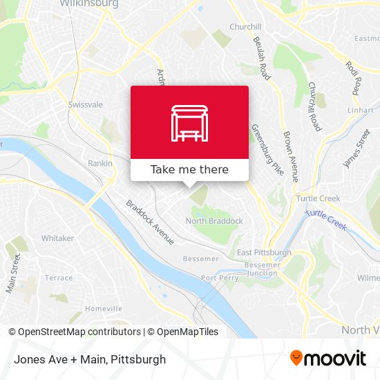 Mapa de Jones Ave + Main