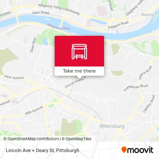 Mapa de Lincoln Ave + Deary St