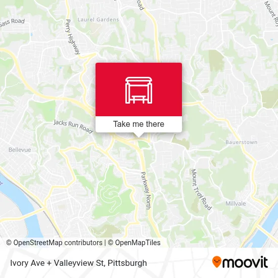 Ivory Ave + Valleyview St map