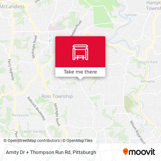 Mapa de Amity Dr + Thompson Run Rd
