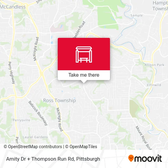 Mapa de Amity Dr + Thompson Run Rd
